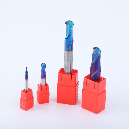 YFT milling cutter 60 degree blue nano coating ball head tungsten steel milling cutter straight shank coating CNC CNC round end milling cutter batch